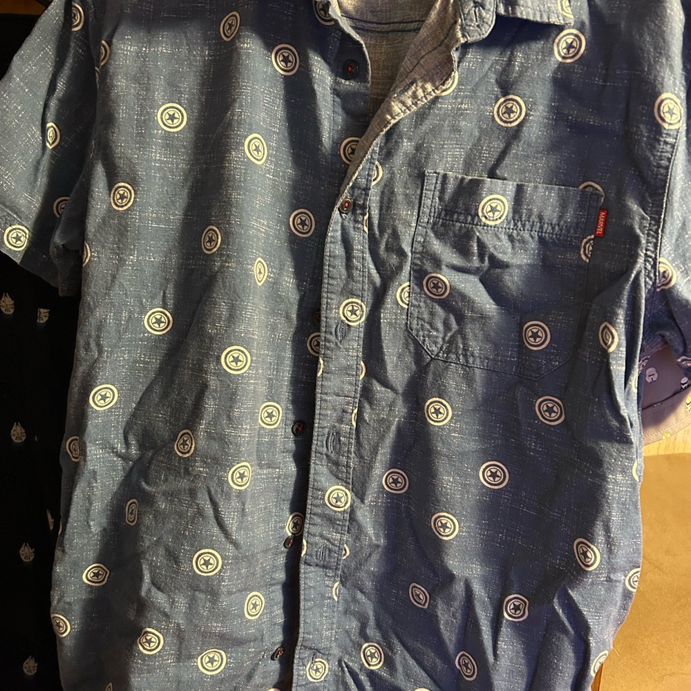 Marvel Blue Patterned Men's Shirt